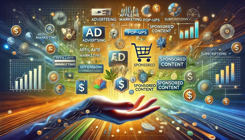 Here's a clearer and more refined image showcasing website monetization strategies.