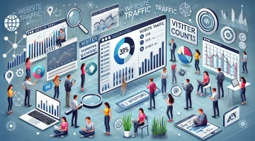 Here's a visually descriptive image to accompany your article, highlighting the flow and analysis of website traffic in a modern, engaging style. Let me know if there's anything else you need for your content or visuals