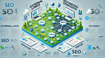 Here is the generated landscape infographic based on the article. It visually distinguishes external links from referring domains and highlights their importance in SEO