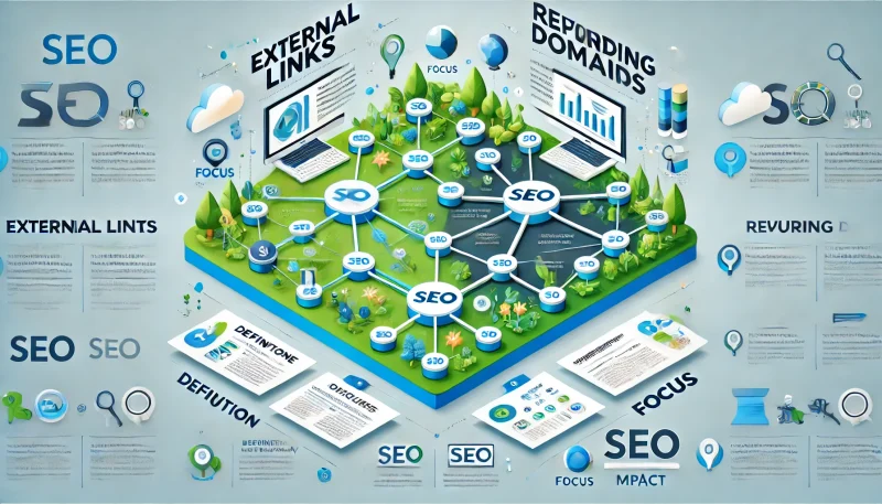 Here is the generated landscape infographic based on the article. It visually distinguishes external links from referring domains and highlights their importance in SEO